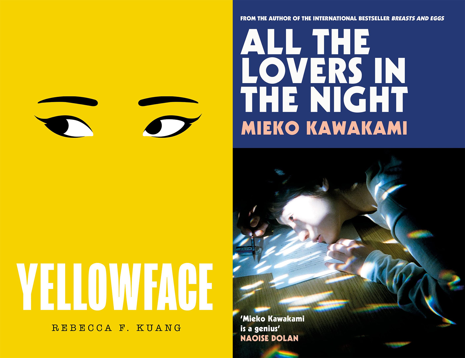 Yellowface and All The Lovers In The Night book covers